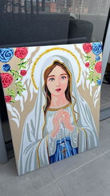 Kit de Lienzo para pintar por números - Virgen María Advocación del Santo Rosario