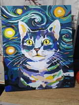 Kit para pintar por números - Gato Estrellado