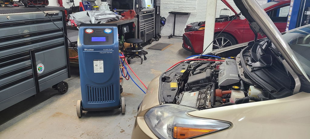Bludee Dual AC Recovery & Recharge Machine for R134a and R1234yf | AC400D