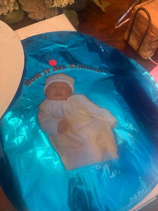 Photo from Etsy customer's review of Personalized Round Foil Balloon 17 Inch - Custom Event Decoration