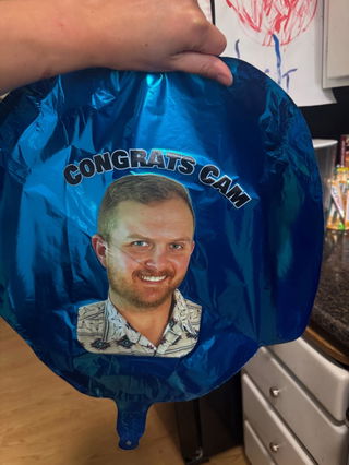 Photo from Etsy customer's review of Personalized Round Foil Balloon 17 Inch - Custom Event Decoration
