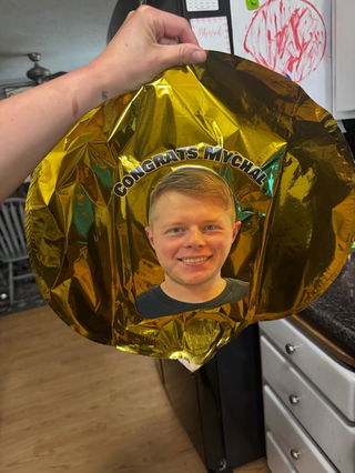 Photo from Etsy customer's review of Personalized Round Foil Balloon 17 Inch - Custom Event Decoration