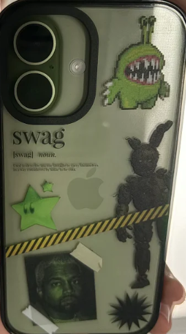 Y2K Swag Phone Case Customizable – Green Mashup Collage | Pixvoices [5658]