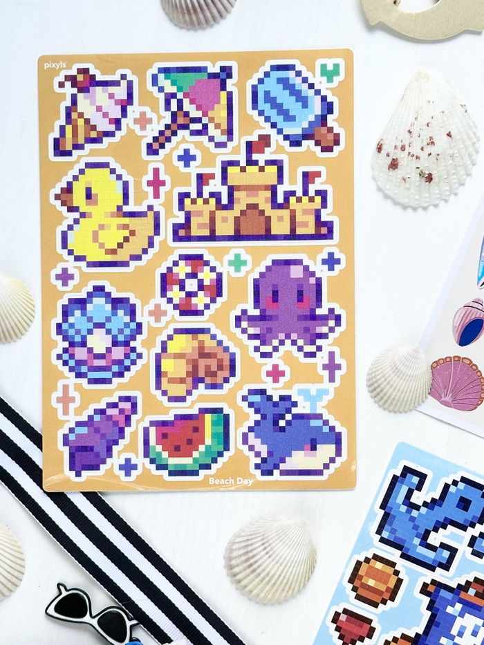 Customer photo of Beach Day Sticker Sheet