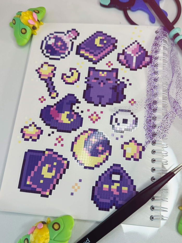 Customer photo of Purple Witch Sticker Sheet
