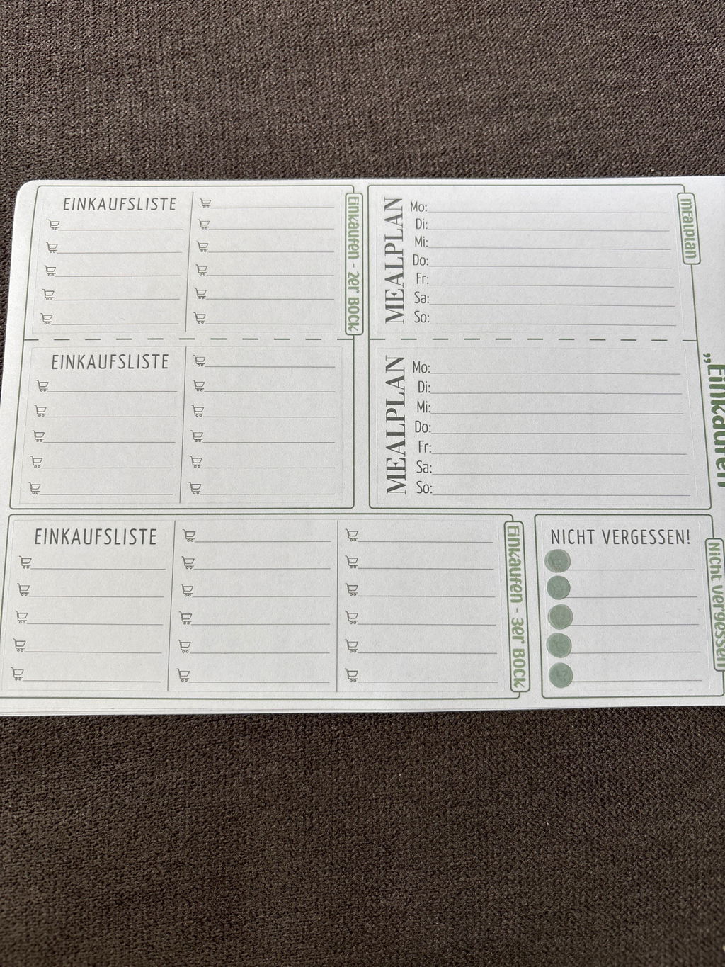 Kalender Add On Sticker - Einkaufen