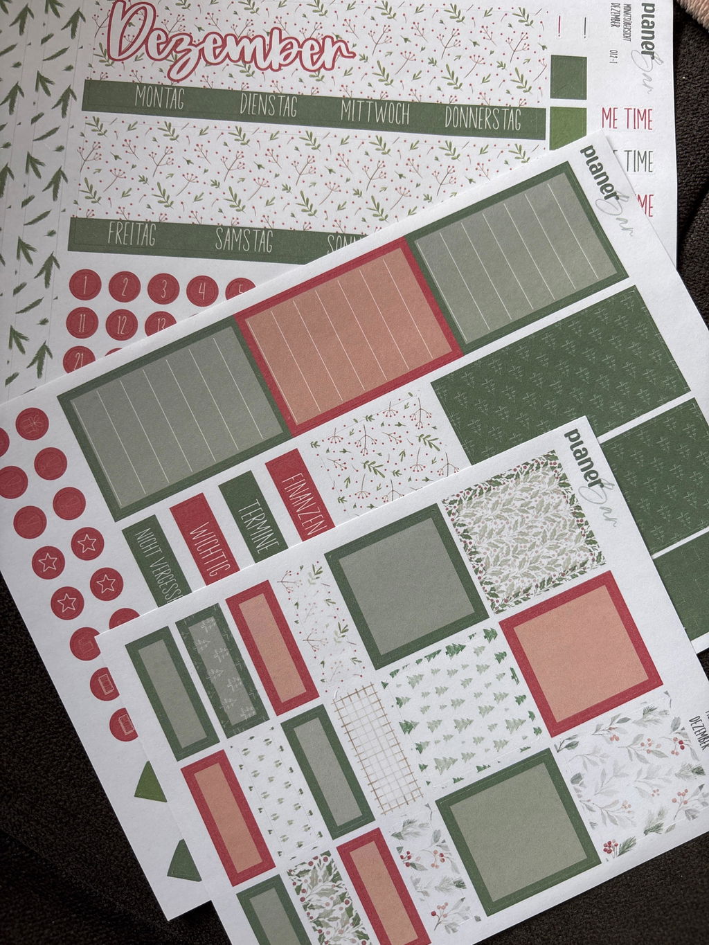 Dezember - December Forest - Sticker Sheet Monatsübersicht - Set 012
