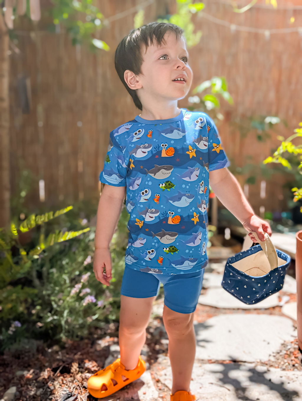 T-shirt and Biker Short Set  - Super Simple™  Baby Shark - Tencel™ Modal