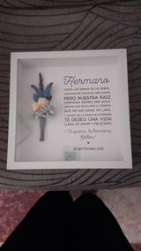 Cuadro con ramillete y dedicatoria para Hermano