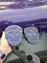 Sugar skull hinge mount side mirrors for Wrangler & Gladiator