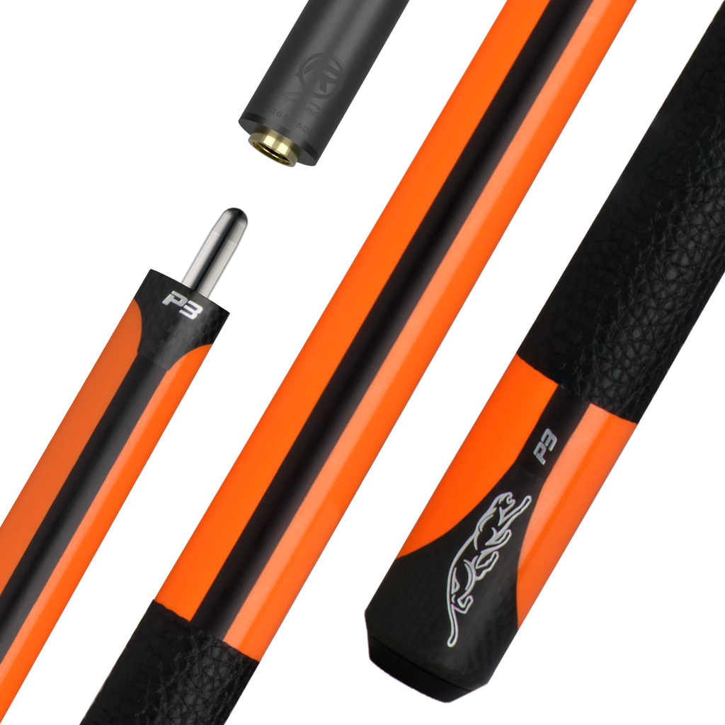 Predator P3 Flare Orange Pool Cue - Leather Luxe Wrap | Billiard