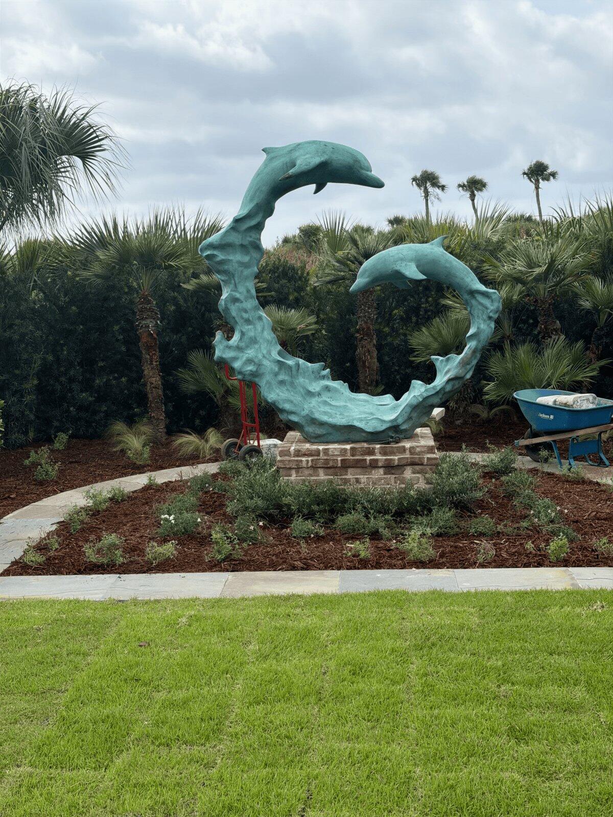 PREMIER Modern Dolphin Statue Stainless Steel Sculpture for Poolside, Yacht Deck, and Coastal Villas PSSS-109