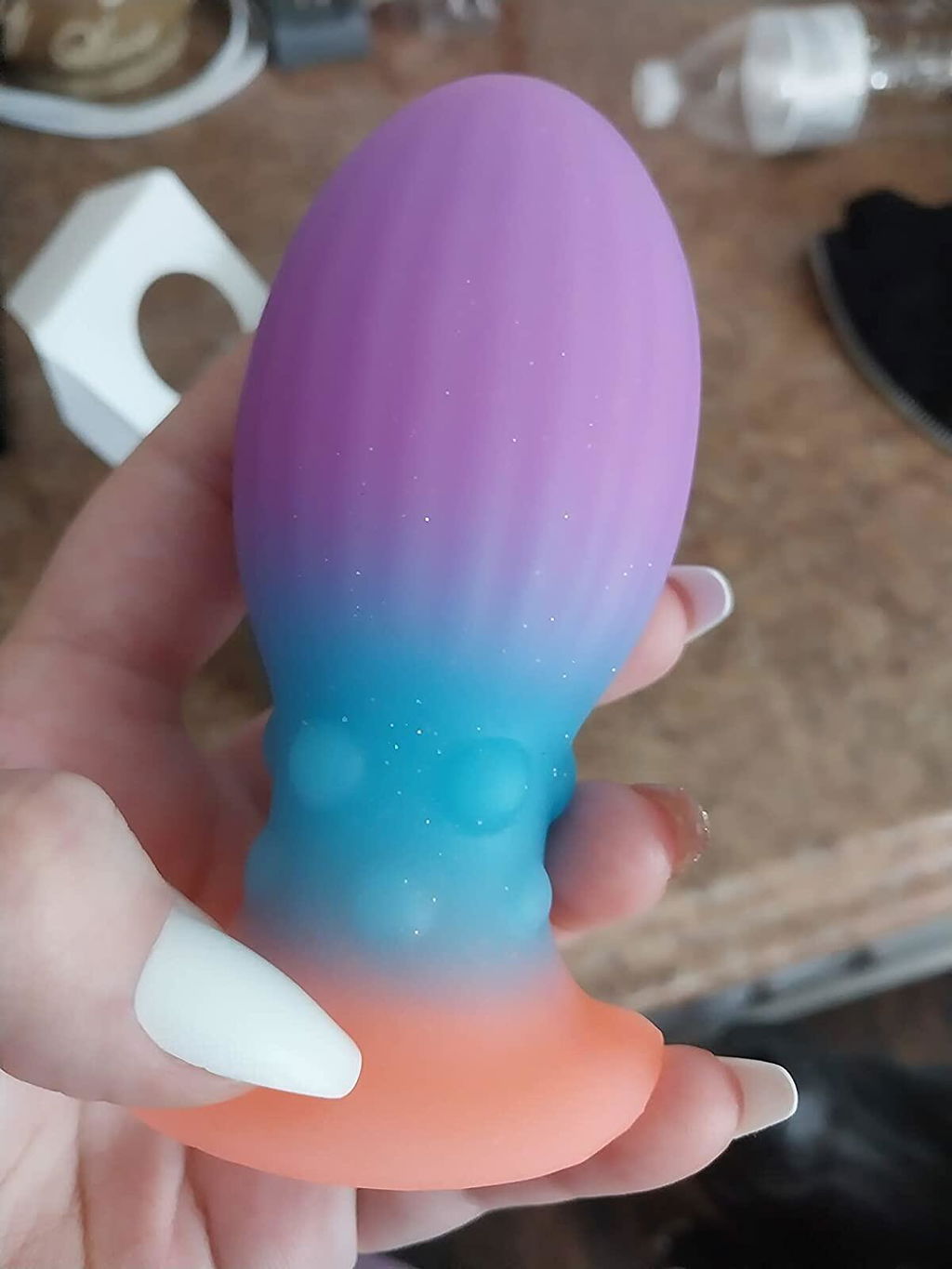 Aurora Luminous Butt Plug Anal Toy With Soft Liquid Silicone Material -Laphwing
