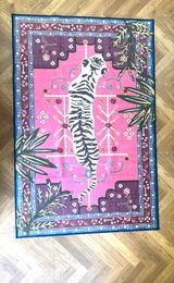 White Tiger inspired Machine Washable Rug
