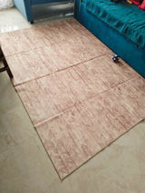 Beige Abstract Machine Washable Rug