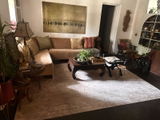 Beige Abstract Machine Washable Rug