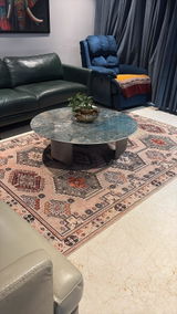 Beige Tranditional Machine Washable Rug