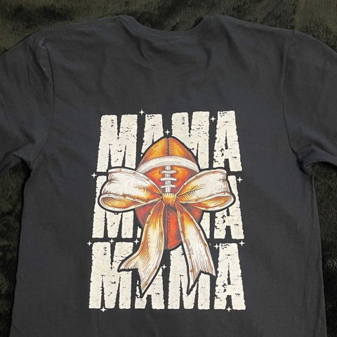 CUSTOM NAME Coquette Football Mama T-Shirt