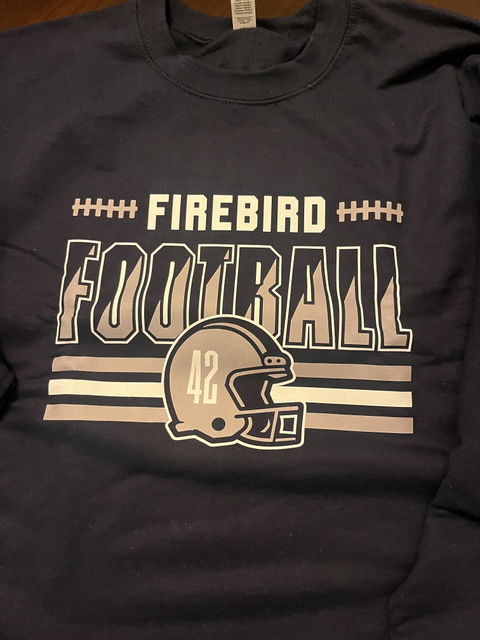 Custom Mascot, Number, & Name – Gray - Football Design 15 Crewneck Sweatshirt