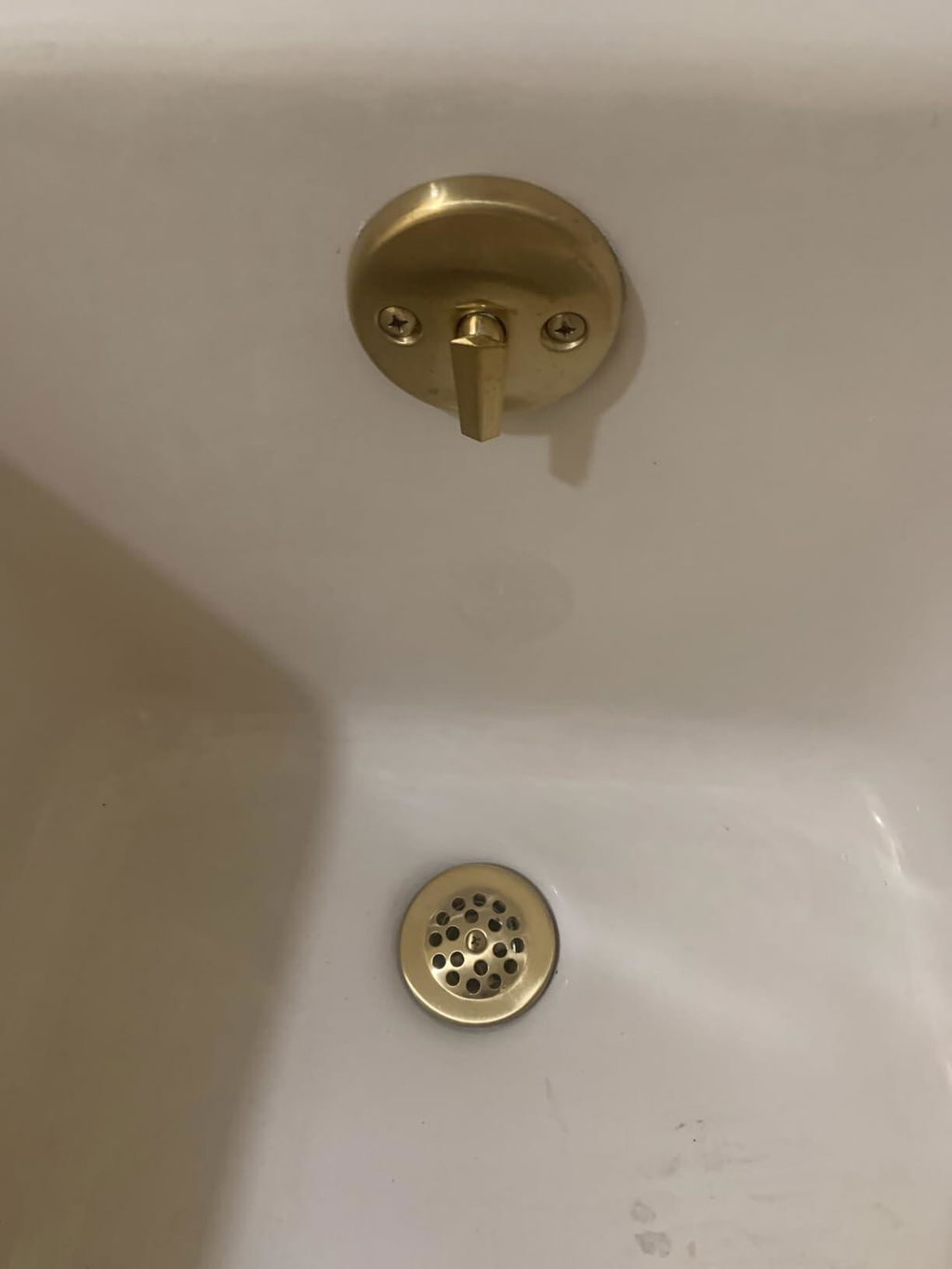 PRIMSOPH Grid Strainer Tub Drain Trim Kit with Three Hole Trip Lever Overflow Faceplate and Linkage, Brushed Gold