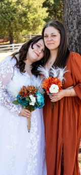 White Floral Lace Queen Anne Neck Long Sleeve Wedding Dress