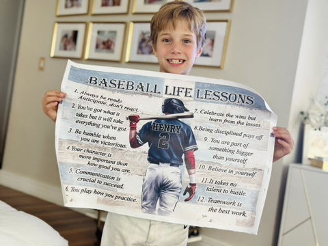 Personalized Baseball Life Lessons Poster / Canvas - Custom Gift For Baseball Lover