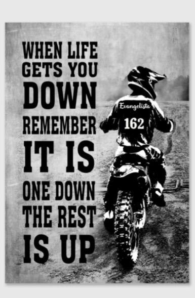 When Life Gets You Down Remember It's One Down The Rest Is Up - Personalized dirt bike lovers Poster / Canvas