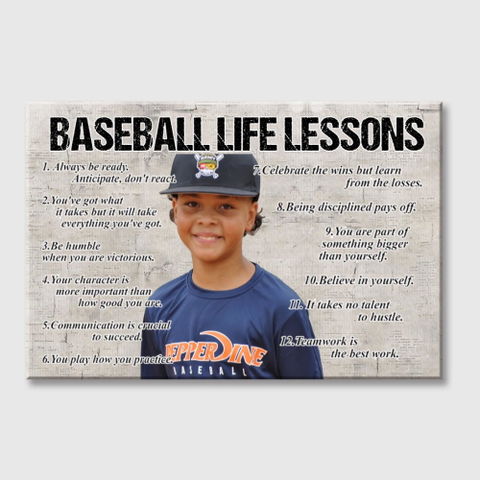 Baseball Life Lessons - Personalized Canvas / Poster for Kids