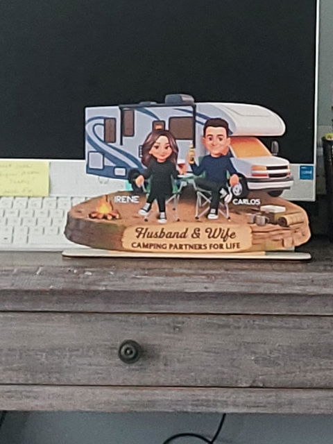 Camping Partners for Life Personalized Wooden Plaque - Custom Camper Gift for Couples