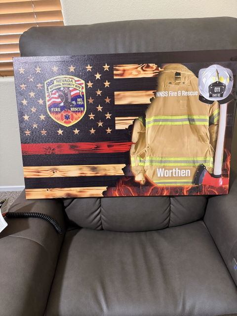 Personalized Firefighter Gear & Helmet Canvas / Poster