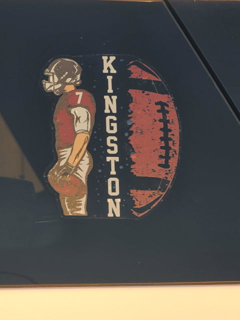 Custom Football Player Car Decal - Personalized Football Name & Number Sticker for Sports Moms and Dads