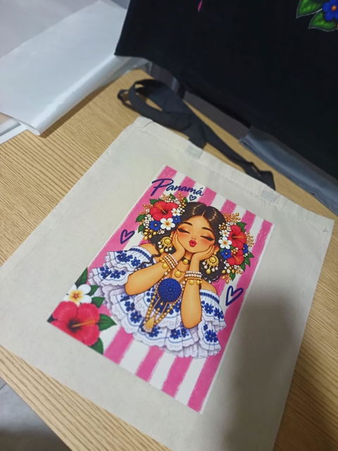 Bolsa Tote de Algodón Natural | Asa Color Negro