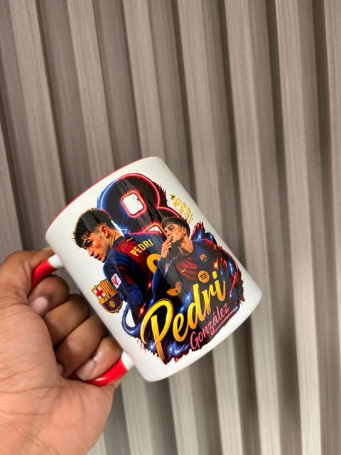 Taza Cerámica para Sublimación Blanca con Interior y Asa Roja | 11oz