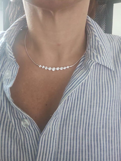 4.00ct CZ Omega Collar Chain Necklace Sterling Silver 925