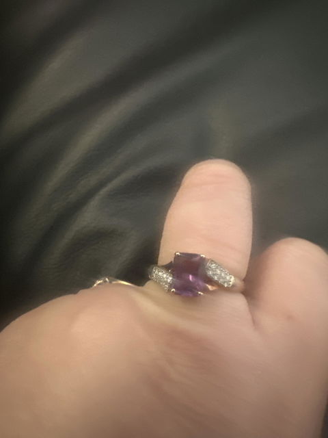 Vintage 9ct Gold Amethyst and Diamond Ring 1.75ct 375