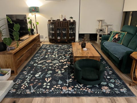 Machine Washable Rug - Midnight Flora