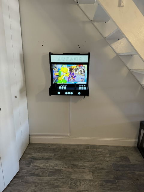 Black and White Wall Mounted Arcade Machine