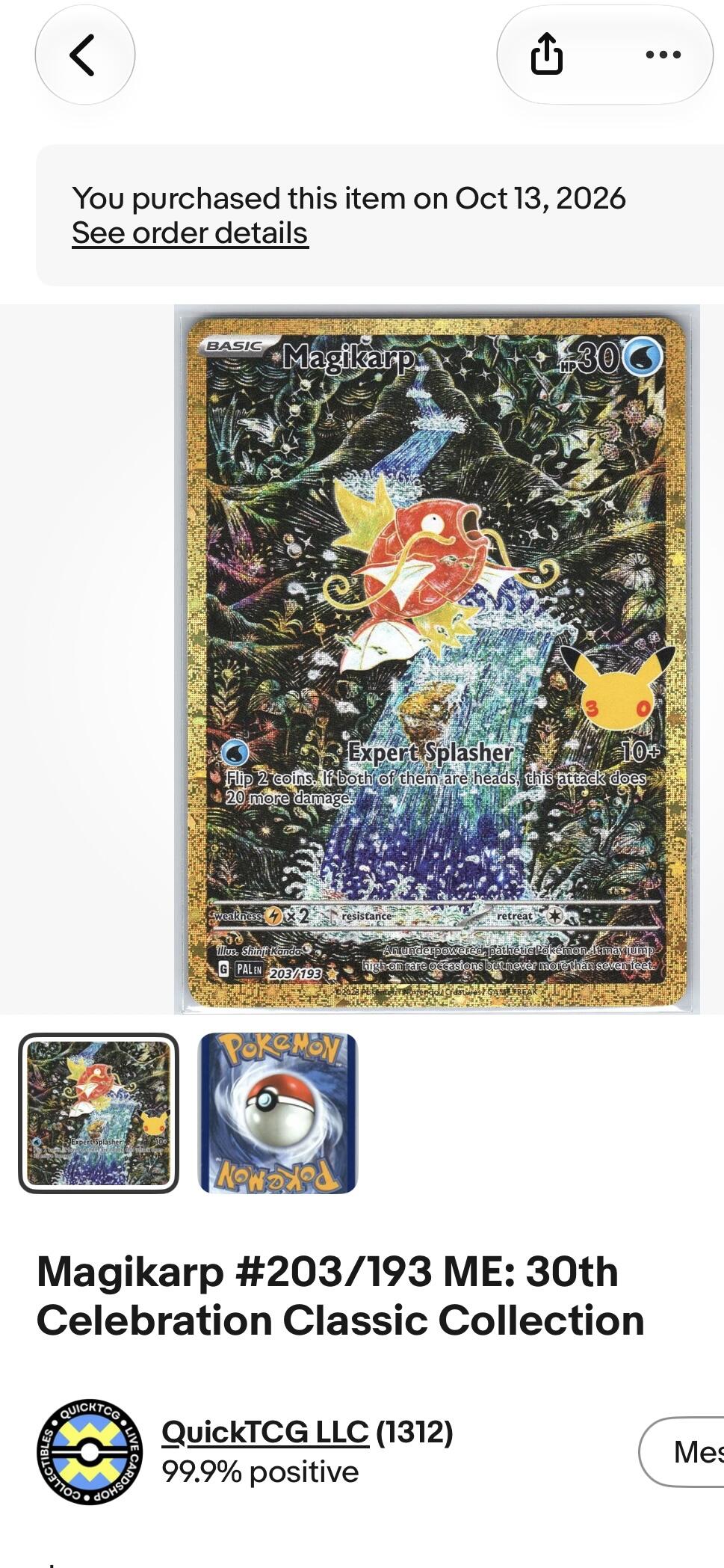 Magikarp #203/193 ME: 30th Celebration Classic Collection