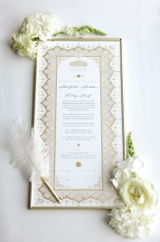 BUNDLE: Soraya Nikah Certificate Gold Embellishment + Frame + Pen