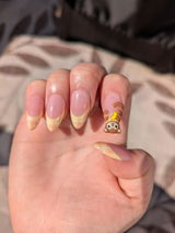 Kawaii Monkey Press On Nails - 3D Charm & Pastel Plaid Set
