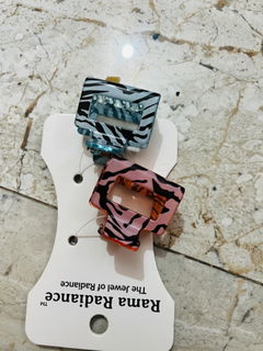 Small Hair Claw Clips with Zebra Texture (Pack of 2)