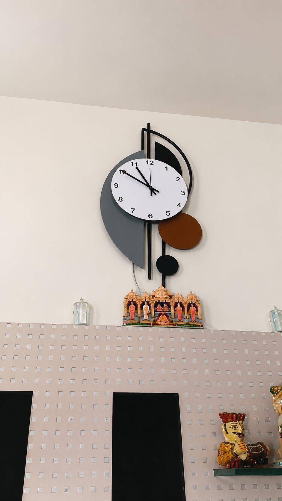 Modern Orbit Metal Wall Clock with LED