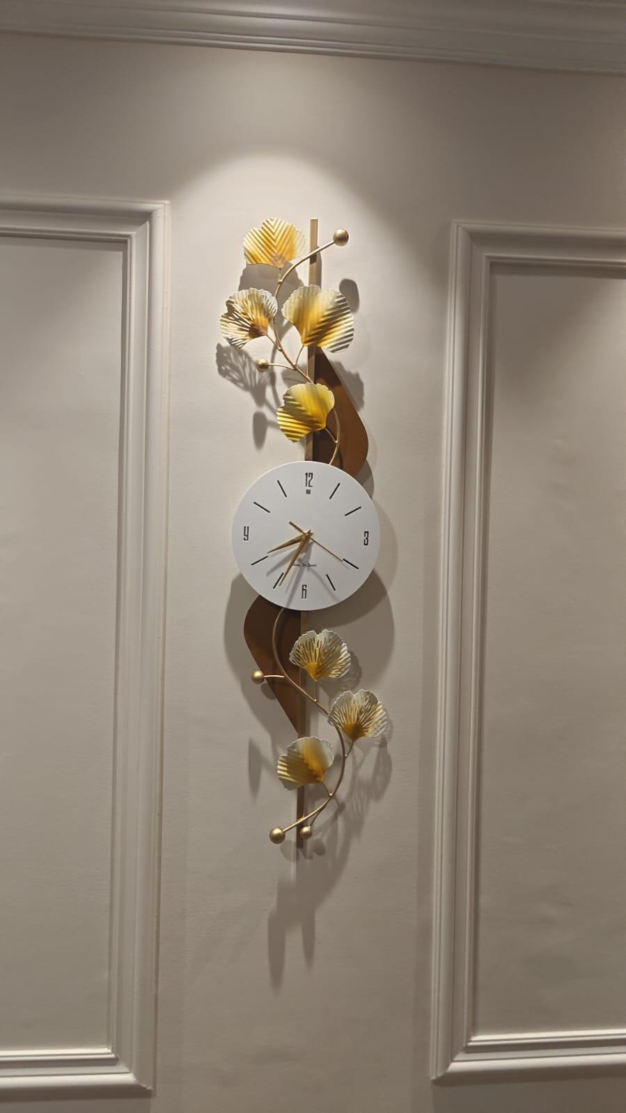 Floral Timepiece Metal Wall Clock