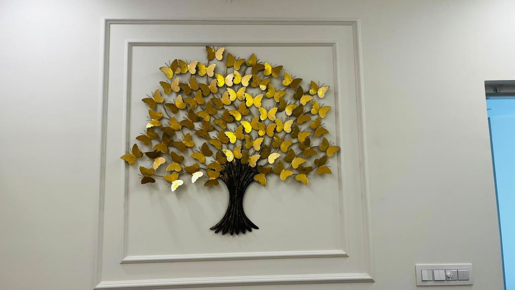 Golden Butterfly Tree metal Wall Art