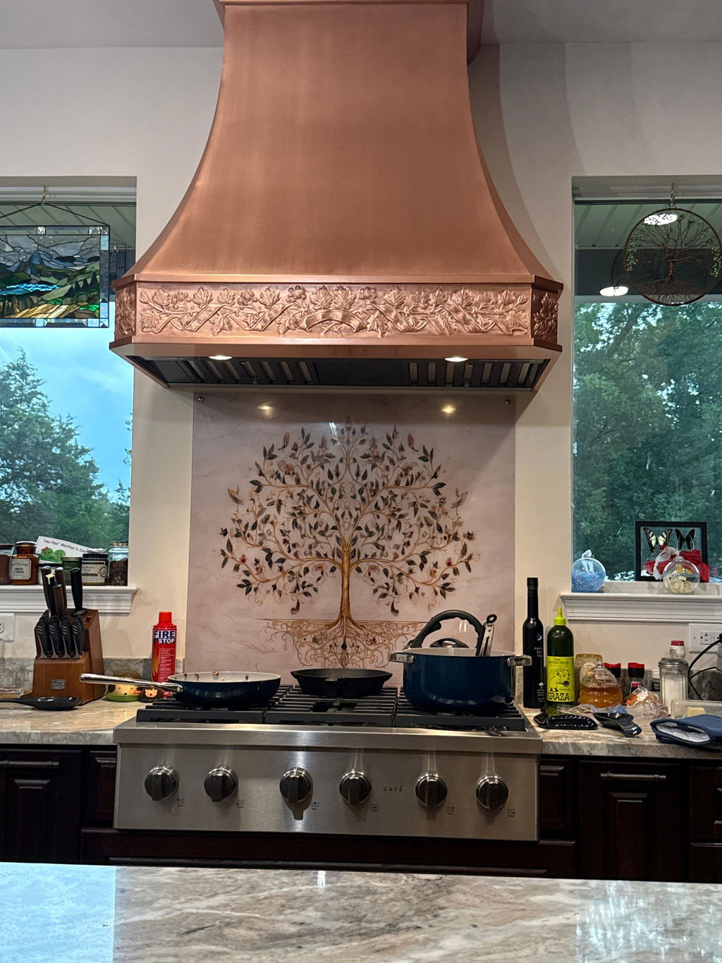 RHM Handcrafted Custom Natural Copper Kitchen Hood CT-VH03A-SP
