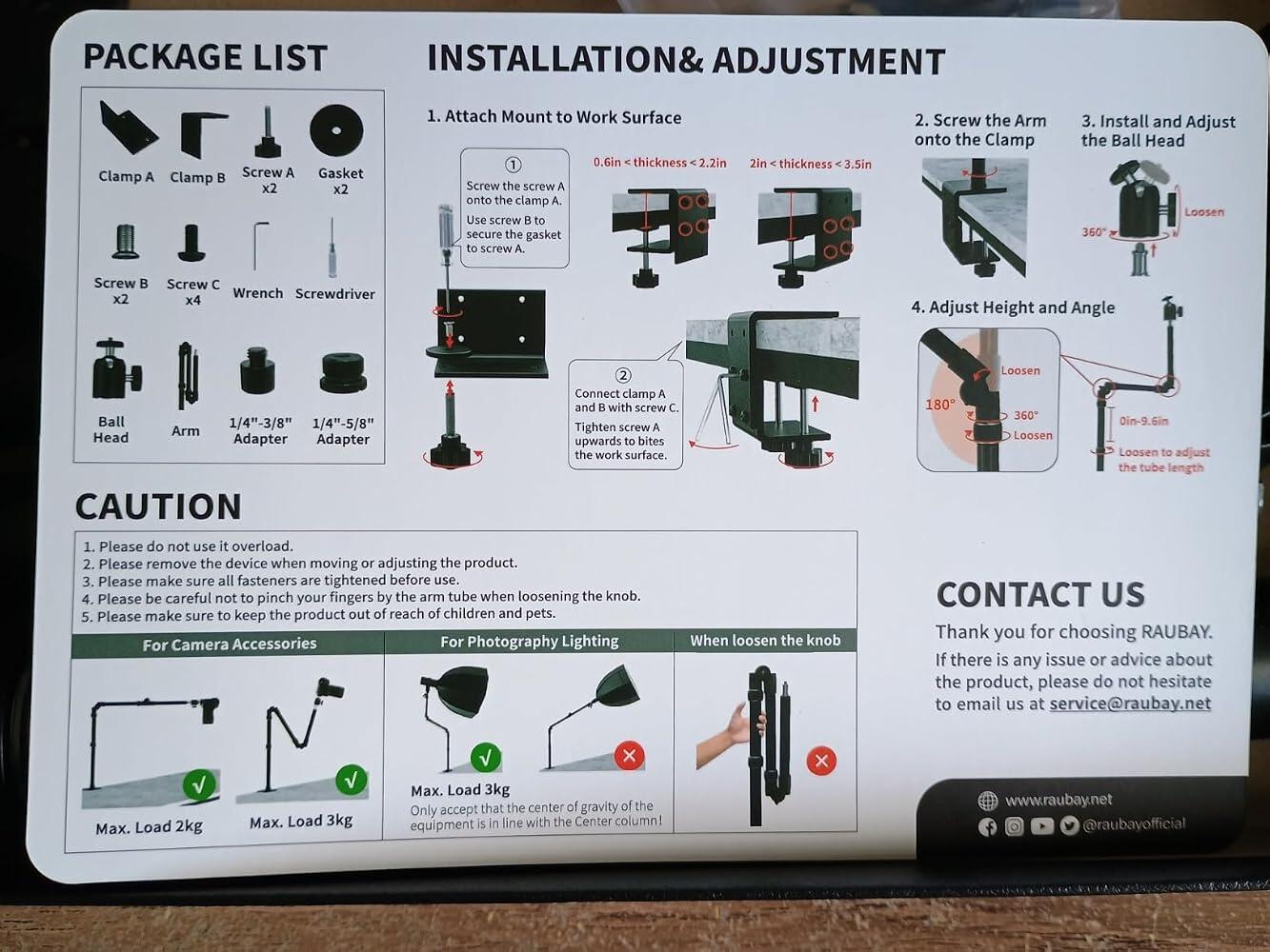 Desktop Magic Arm DMA01 | Stable Desk Mount – RAUBAY