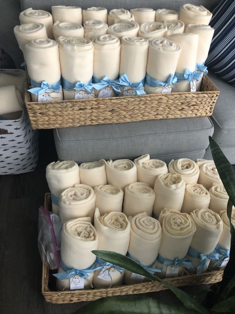 Ivory Polar Fleece Bulk Blanket Wedding Favor