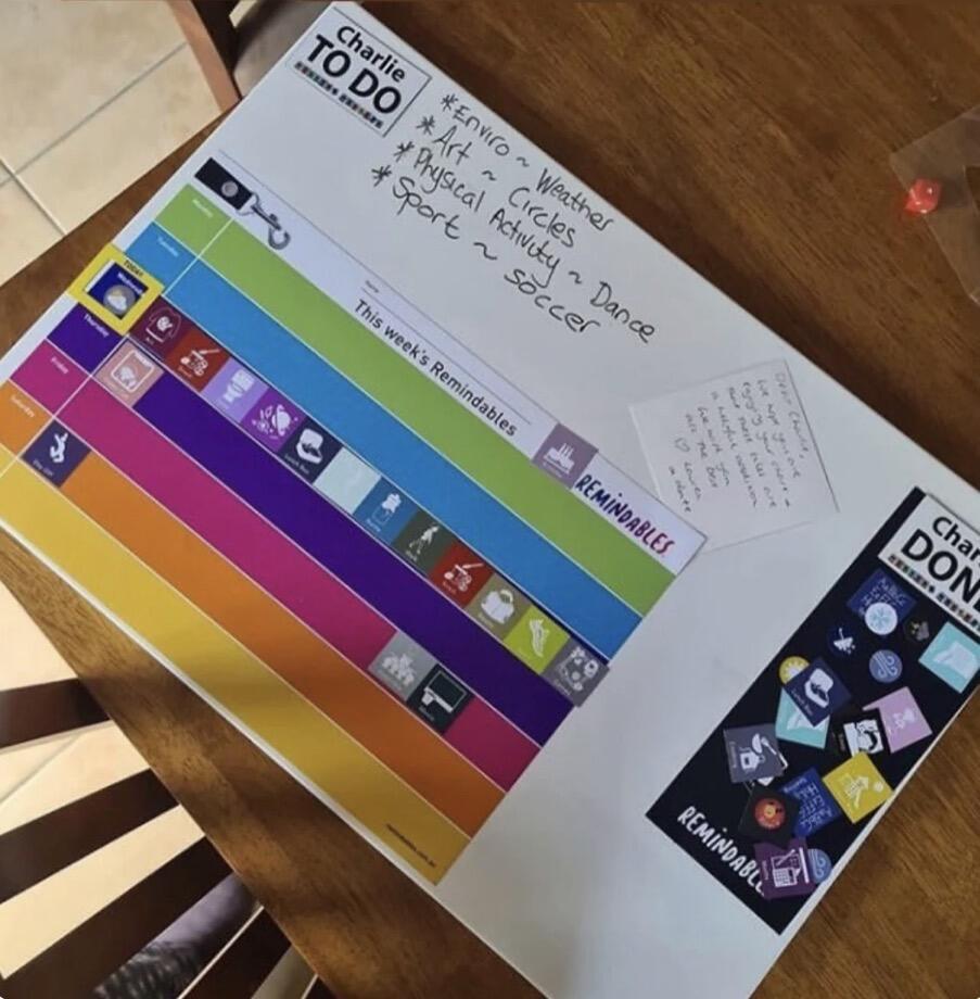 Magnetic Planner for School Kids (60 Tiles+Chart)