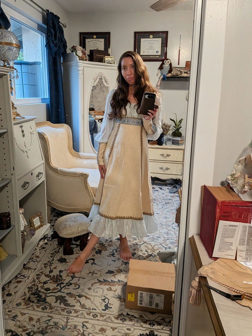 Gunne Sax Remake Prairie Dress with Leg-of-Mutton Sleeves