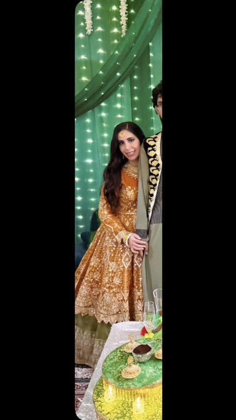 Mustard Frock with Lengha